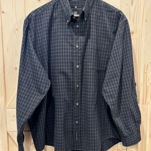 Men's Charcoal Plaid Button-Down Shirt